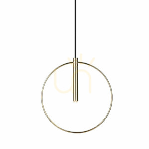 Lampa wisząca Antigo Faro okrągła mosiądz polerowany 32 cm 8290