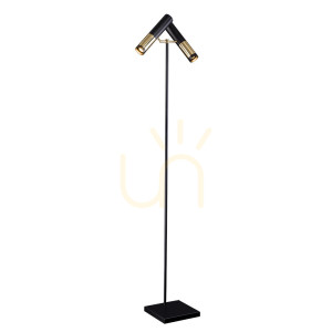 Lampa podłogowa Antigo Kavos mosiądz polerowany czarna 180 cm 8378