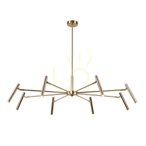 Lampa wisząca Antigo Livo 8 mosiądz polerowany 96 cm 8394