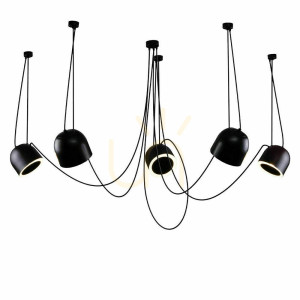 Lampa wisząca Antigo DOBO 5 czarna 5xE14 LED 80 cm 9038