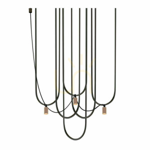 Lampa wisząca Antigo Udin 3 czarno-platynowa 9784