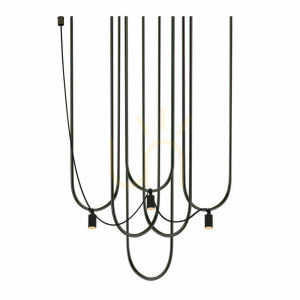 Lampa wisząca Antigo Udin 3 czarna stal MR11 9786