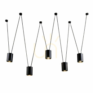 Lampa wisząca Antigo VIWIN 5 czarna LED ES111 9023