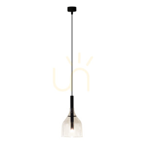 Lampa wisząca Antigo Botor 1 czarna szklana G9 5095