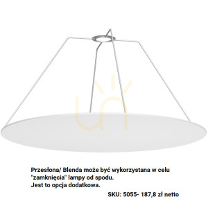 Przesłona do lampy wiszącej Antigo Gandra biała przezierna 50x50 cm 5055