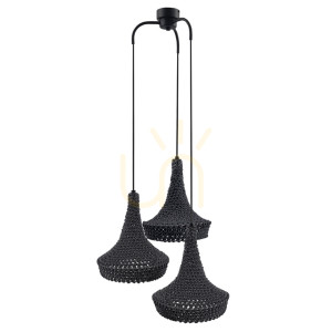 Lampa wisząca Antigo Mahaka 3 szara 50 cm 5183