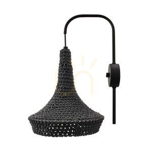 Kinkiet Antigo Mahaka szary 39 cm E27 stal bawełna 4034