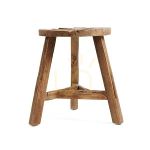 Taboret BAZAR BIZAR Yatai naturalny L z odzyskanego drewna tekowego Rustic Collection