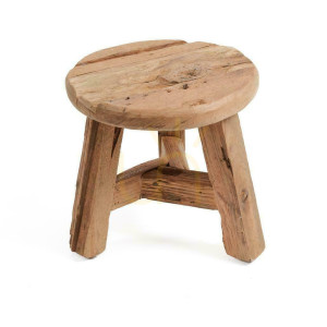 Taboret BAZAR BIZAR Yatai naturalny S z odzyskanego drewna tekowego Rustic Collection