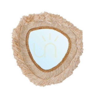 Lustro ścienne BAZAR BIZAR naturalne z trawy abaka Mirrors L