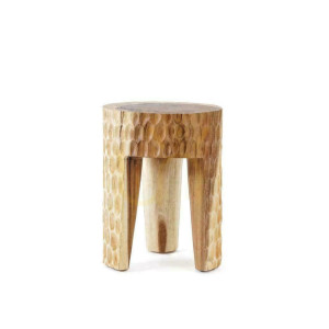 Taboret BAZAR BIZAR Paramo naturalny z drewna Suar 35x35x45 cm