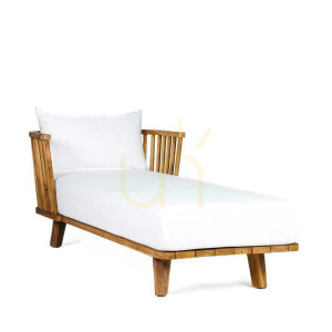 Sofa BAZAR BIZAR z odzyskanego drewna tekowego, naturalna biel, 80 cm