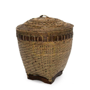 Koszyk wiklinowy BAZAR BIZAR Colonial Collection rattan naturalny brąz M