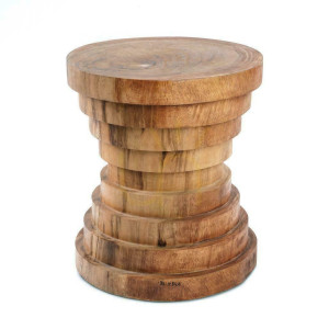Taboret BAZAR BIZAR Mazu naturalny Suar Wood 40x45 cm