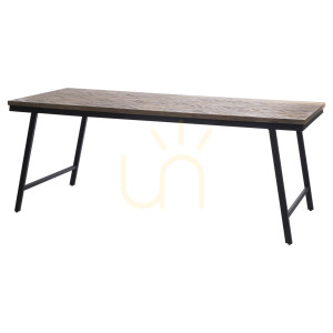 Konsola BAZAR BIZAR z drewna tekowego i czarnego żelaza, naturalna, 80 cm