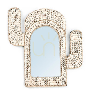 Lustro BAZAR BIZAR Cactus Shell białe 38x40 cm, szkło powlekane