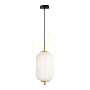 Lampa Wisząca Italux Olmeto Złota Opalowa E27 PND-28798-1-GD-WH
