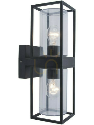 Kinkiet zewnętrzny Lutec Flair 5288804012 czarny 2xE27 aluminium szkło