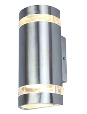 Kinkiet zewnętrzny Lutec Focus 5604021001 srebrny stal nierdzewna 2xGU10