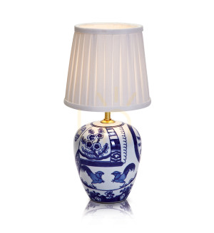 Lampa stołowa Markslojd Göteborg 104999 niebiesko-biała ceramiczna 33 cm