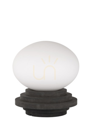 Lampa stołowa Markslojd 108408 AMFI biała drewno szkło 25x28 cm