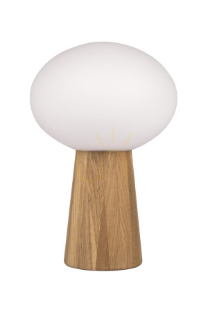 Lampa stołowa Markslojd Pater 108409 biała drewno szkło 25x37 cm