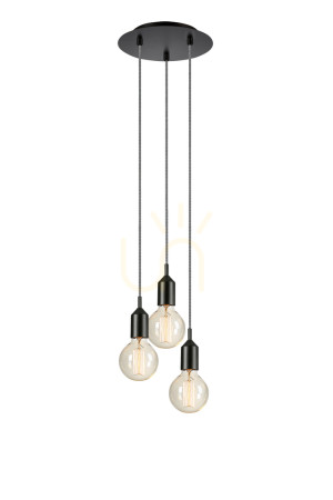 Lampa wisząca Markslojd BRONX 3-punktowa czarna metalowa 25 cm 108452