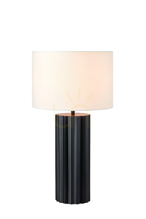 Lampa stołowa Markslojd 108670 beżowa metalowa z tkaninowym kloszem 60 cm