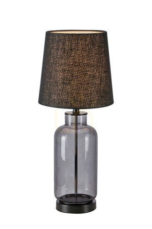 Lampa stołowa Markslojd Costero 108696 czarna szkło juta 60 cm