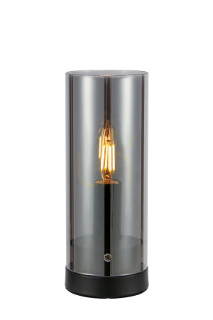 Lampa stołowa Markslojd POST 108718 czarna przydymione szkło 23 cm