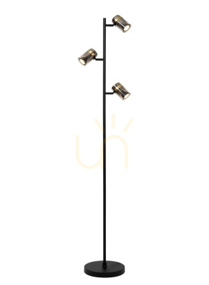 Lampa podłogowa Lucide UPTON 57700/03/65 czarno-złota 3-punktowa LED
