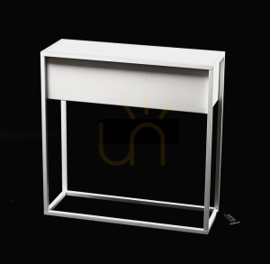 Kwietnik metalowy JAKPOL Loft Cubo biały 60x60 cm z donicą