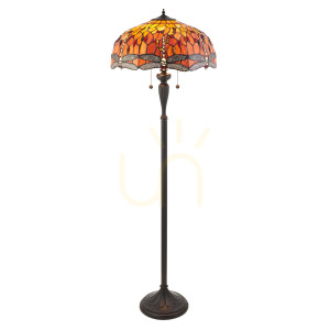 Lampa Stojąca Dragonfly Tiffany Wielokolorowy 64070 Interiors