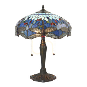Lampa Stołowa Dragonfly Tiffany Niebieski 64089 Interiors
