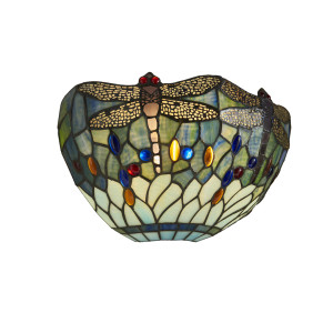 Kinkiet Dragonfly Tiffany Niebieski 64102 Interiors