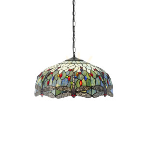 Lampa Wisząca Dragonfly Tiffany Niebieski 66148 Interiors