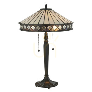 Lampa Stołowa Fargo Tiffany Wielokolorowy 70935 Interiors