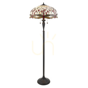 Lampa Stojąca Dragonfly Tiffany Beżowy 70940 Interiors