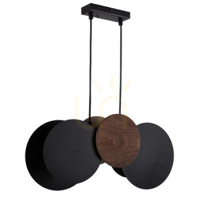 Lampa wisząca Sigma Tola 2xE27 czarna sklejka stal 44 cm 40892