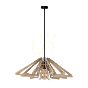 Lampa wisząca Sigma SPRING czarna dąb E27 57 cm 40956