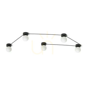 Plafon Vela V Sufitowa Czarna Szkło Opalowe 230 Led G9 5x6 W