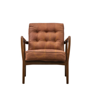 Fotel Gallery Direct Humber vintage brown skóra jesion 5055999244640