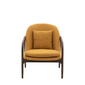 Fotel Gallery Direct Alegra ochra styl Mid-Century dąb