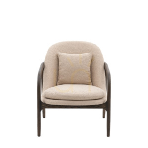 Fotel Gallery Direct Alegra taupe styl Mid-Century dąb 68x84x83 cm