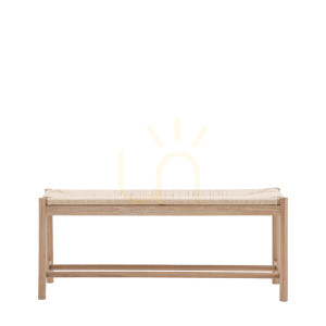 Ławka Gallery Direct Eton 110 cm buk z plecionym siedziskiem naturalna 5059413871566