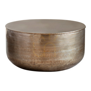 Stolik kawowy Gallery Direct Ashta antyczny mosiądz metalowy 80x80x38 cm