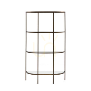 Witryna Gallery Direct Hudson brązowa metal szkło 100x35x175 cm 5059413895098