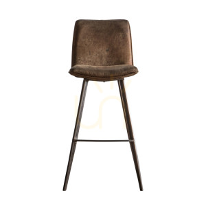 Taboret barowy Gallery Direct Palmer brązowy vintage sztuczna skóra 75 cm 2 szt.