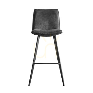 Taboret barowy Gallery Direct Palmer szary 75 cm sztuczna skóra 2 szt.