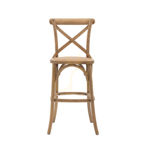 Stołek barowy bistro Gallery Direct dąb rattan 66 cm 2 szt.